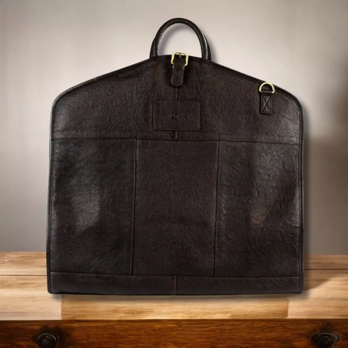 Leather suit carrier travel - leather,